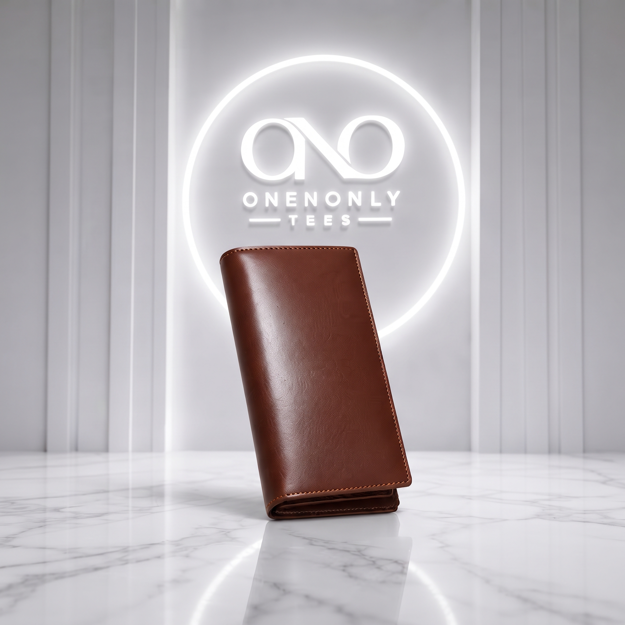BROWN LEATHER LONG WALLET