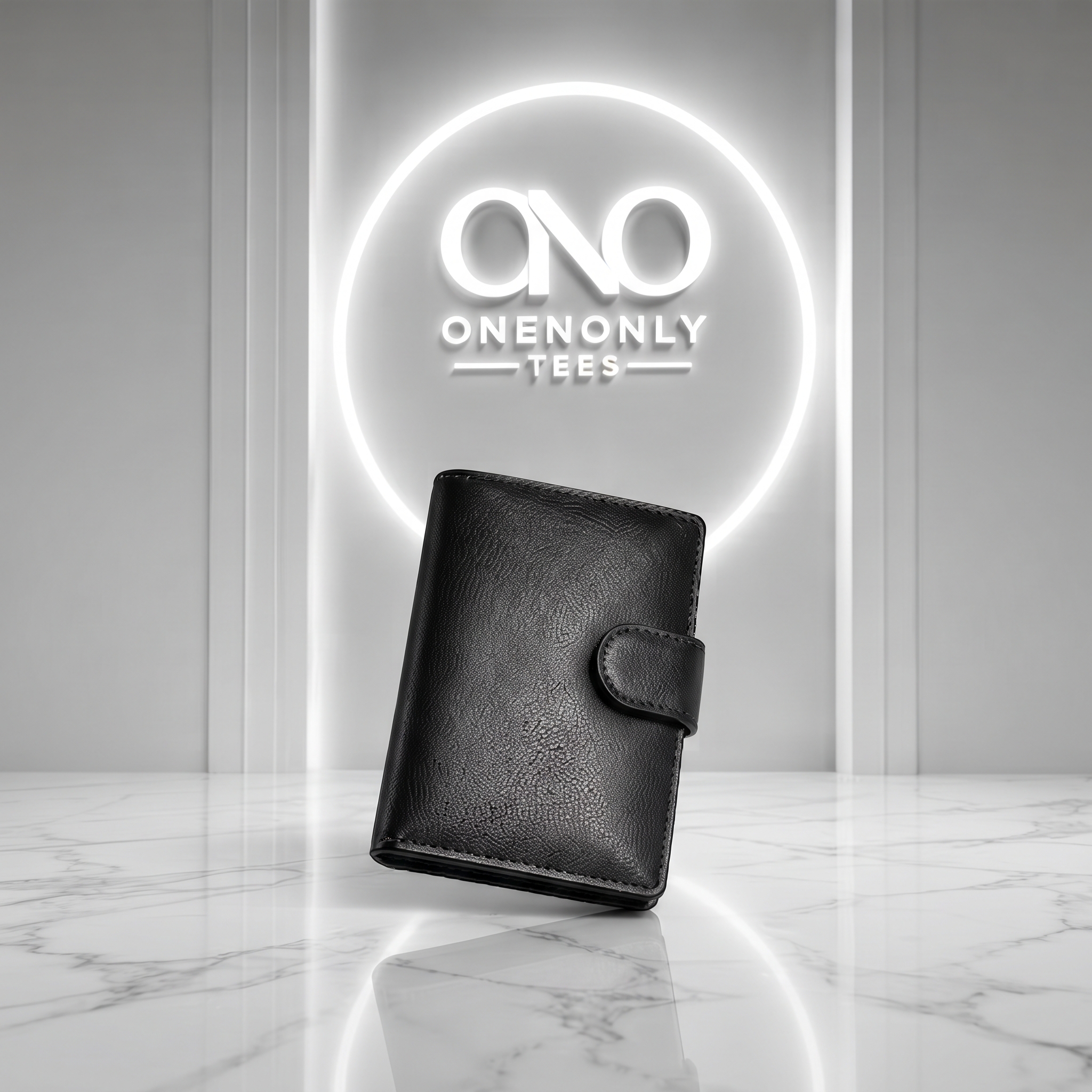 BLACK PEBBLE GRAIN BIFOLD WALLET