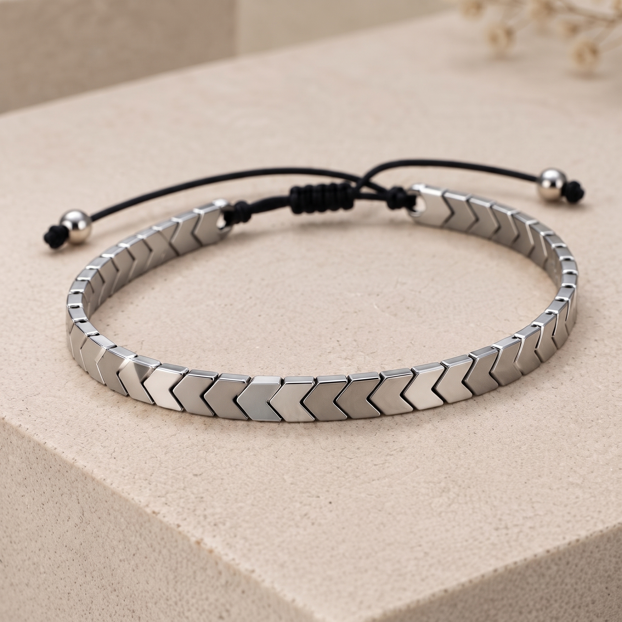 CHEVERON BRACLET SILVER